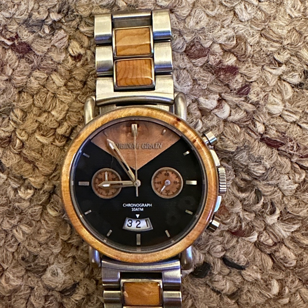 Original Grain Men's Chronograph Watch - Black and Brown